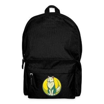 Arctic Wolf Cute Kawaii Cartoon Clipart Pet Animal - Backpack - black - Front