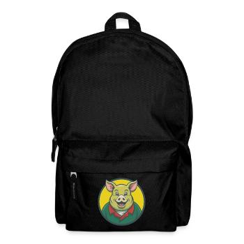 Schwein Niedlich Kawaii Cartoon Clipart Haustier Tier - Rucksack - Schwarz - Vorne