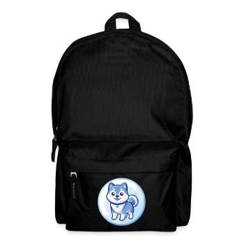 Akita Dog Blue Kawaii Cartoon Character Clipart - Backpack - black - Front