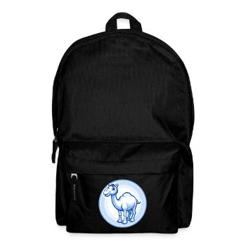 Camel Blue Kawaii Cartoon Character Clipart Pet - Backpack - black - Front