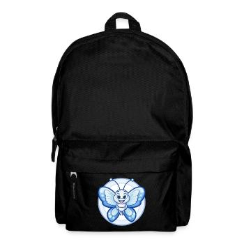 papillon bleu kawaii dessin animé personnage clipart - Sac à dos - noir - Devant