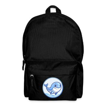 Blue whale Blue Kawaii Cartoon Character Clipart - Backpack - black - Front
