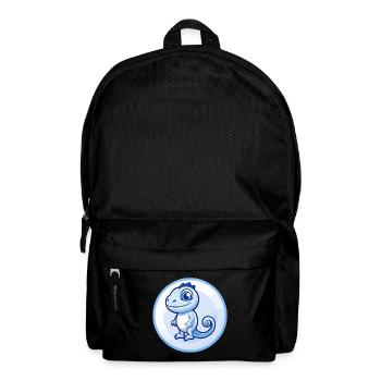 Chameleon Blue Kawaii Cartoon Character Clipart - Backpack - black - Front