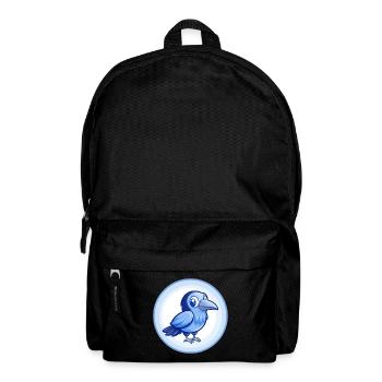 Krähe Blau Kawaii Cartoon Figur Clipart Haustier - Rucksack - Schwarz - Vorne