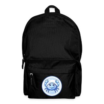 crabe bleu kawaii dessin animé personnage clipart animal de compagnie - Sac à dos - noir - Devant