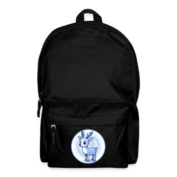 Hirsch Blau Kawaii Cartoon Figur Clipart Haustier - Rucksack - Schwarz - Vorne