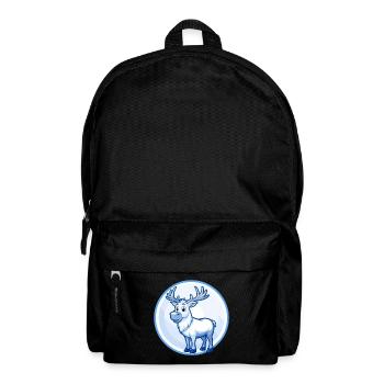 Elch Blau Niedlich Kawaii Cartoon Figur Clipart Haustier - Rucksack - Schwarz - Vorne