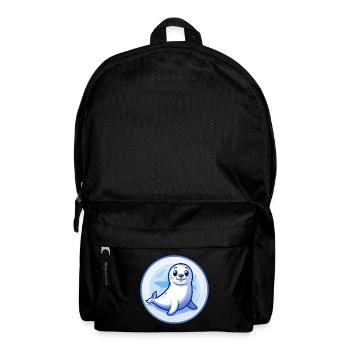 phoque bleu kawaii dessin animé personnage clipart animal de compagnie - Sac à dos - noir - Devant