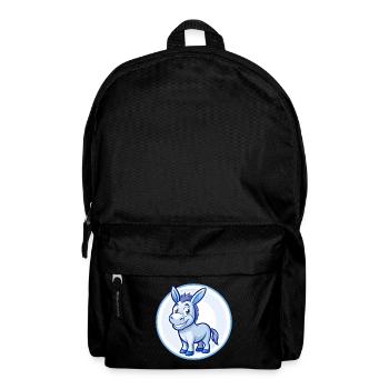 Âne Bleu Kawaii Dessin Animé Personnage Clipart Animal de compagnie - Sac à dos - noir - Devant