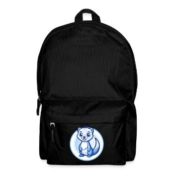 Ferret Blue Kawaii Cartoon Character Clipart Pet - Backpack - black - Front