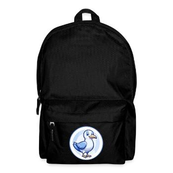 Seagull Blue Kawaii Cartoon Character Clipart Pet - Backpack - black - Front