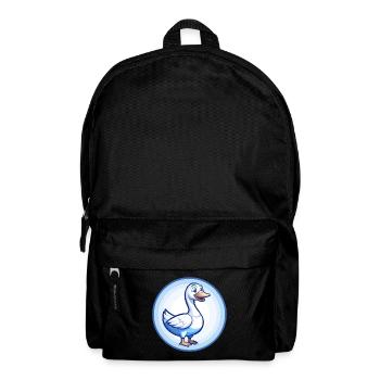 Goose Blue Kawaii Cartoon Character Clipart Pet - Backpack - black - Front