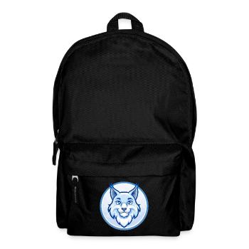 Lynx Blue Kawaii Cartoon Character Clipart Pet - Backpack - black - Front
