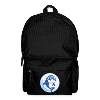 Orca Blue Kawaii Cartoon Character Clipart Pet - Backpack - black - Front