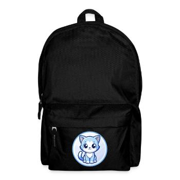 Kitten Blue Kawaii Cartoon Character Clipart Pet - Backpack - black - Front
