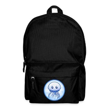 méduse bleu kawaii dessin animé personnage clipart - Sac à dos - noir - Devant