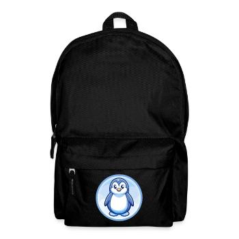 Pinguin Blau Kawaii Cartoon Figur Clipart Haustier - Rucksack - Schwarz - Vorne