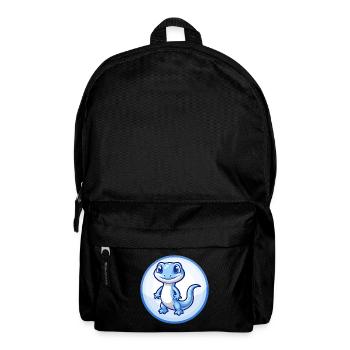 Salamandre Bleu Kawaii Dessin Animé Personnage Clipart - Sac à dos - noir - Devant