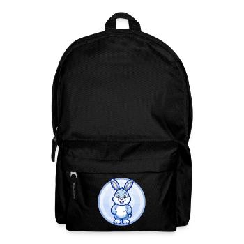 Rabbit Blue Kawaii Cartoon Character Clipart Pet - Backpack - black - Front