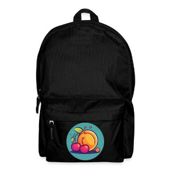 Sommerfrüchte, Aprikose, Kirschen, Sonne und Freiheit - Rucksack - Schwarz - Vorne