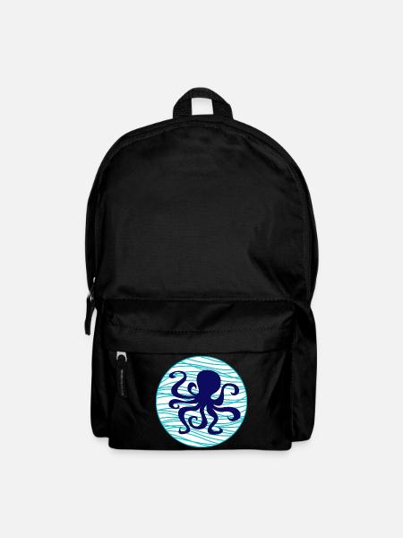 Oktopus Wasser Tintenfisch Wellen See Meer maritim - Rucksack - Schwarz