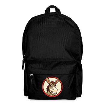 Donkey Colorful Kawaii Cartoon Character Clipart - Backpack - black - Front