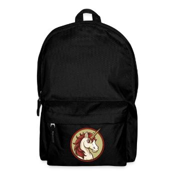 Einhorn Bunte Kawaii Cartoon Figur Clipart - Rucksack - Schwarz - Vorne