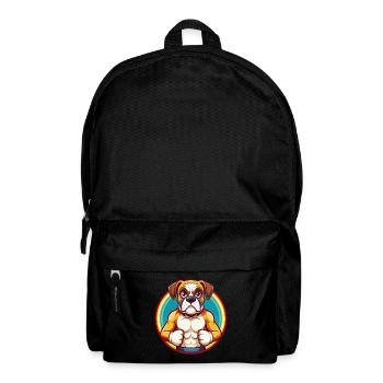 Boxer Hund Lustig Kawaii Cartoon Clipart Tier Haustier - Rucksack - Schwarz - Vorne