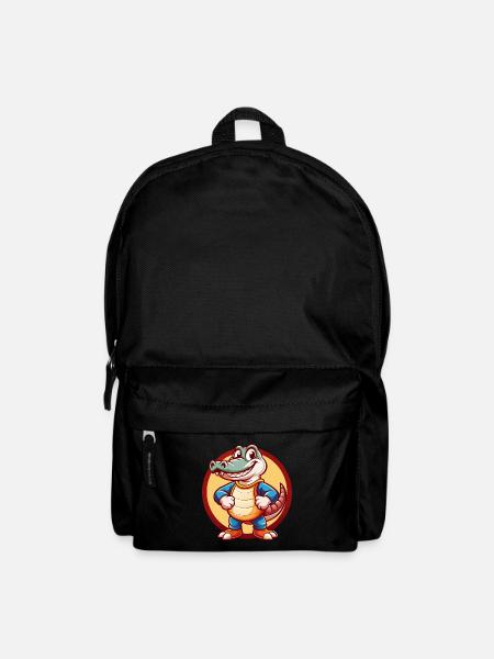 Alligator Lustig Kawaii Cartoon Clipart Tier Haustier - Rucksack - Schwarz
