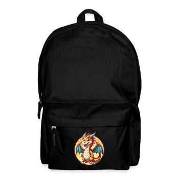 Dragon Funny Kawaii Cartoon Clipart Animal Pet - Backpack - black - Front