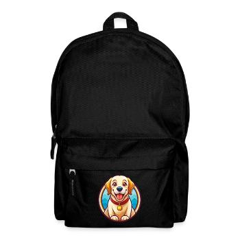 Labrador Retriever Hund Lustiges Kawaii Cartoon Tier - Rucksack - Schwarz - Vorne