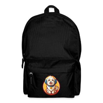 Havaneser Hund Lustig Kawaii Cartoon Clipart Tier - Rucksack - Schwarz - Vorne