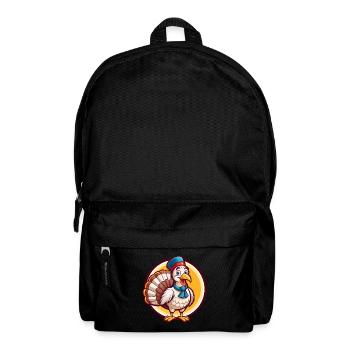 Turkey Funny Kawaii Cartoon Clipart Animal Pet - Backpack - black - Front