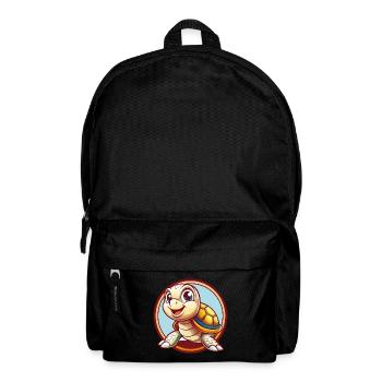 Turtle Funny Kawaii Cartoon Clipart Animal Pet - Backpack - black - Front