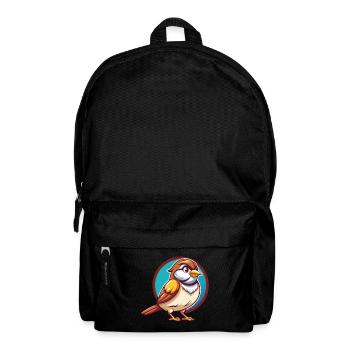 Spatz Lustige Kawaii Cartoon Clipart Tier Haustier - Rucksack - Schwarz - Vorne
