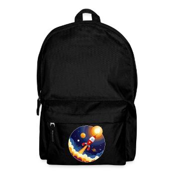 Colorful image of a rocket in space - Backpack - black - Front