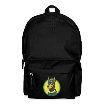 Dobermann chien mignon Kawaii dessin animé Clipart Animal - Sac à dos - noir - Devant
