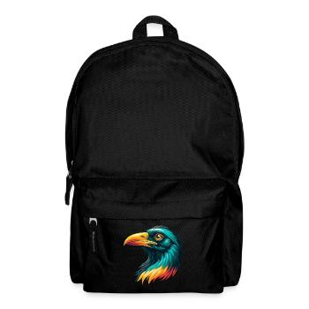 Crow Cute Kawaii Cartoon Clipart Animal Face - Backpack - black - Front