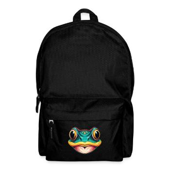 Frog Cute Kawaii Cartoon Clipart Animal Face - Backpack - black - Front