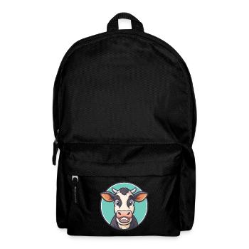 vache kawaii dessin animé personnage animal visage d’animal de compagnie - Sac à dos - noir - Devant