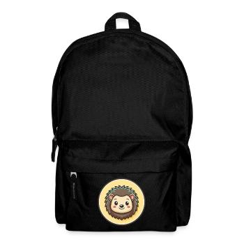 Hedgehog Kawaii Cartoon Character Animal Pet Face - Backpack - black - Front