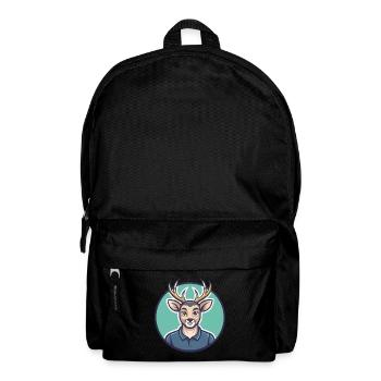 Deer Kawaii Cartoon Character Animal Pet Face - Backpack - black - Front