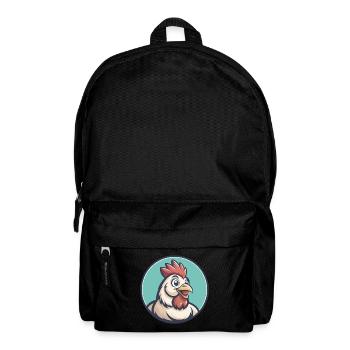 poulet kawaii dessin animé personnage animal visage d’animal - Sac à dos - noir - Devant