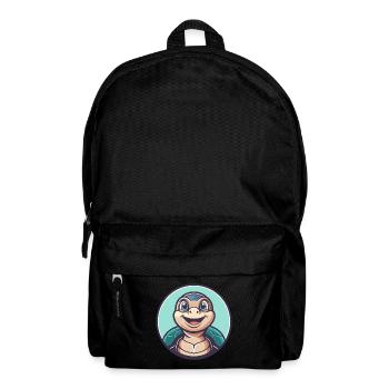 Turtle Kawaii Cartoon Character Animal Pet Face - Backpack - black - Front