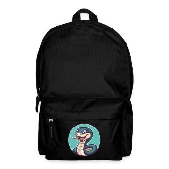 Schlange Kawaii Cartoon Figur Tier Haustier Gesicht - Rucksack - Schwarz - Vorne