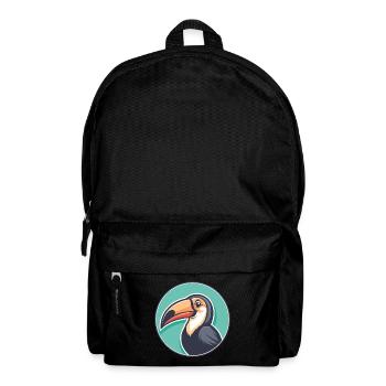 Toucan Kawaii Dessin animé Personnage Animal Animal Visage - Sac à dos - noir - Devant