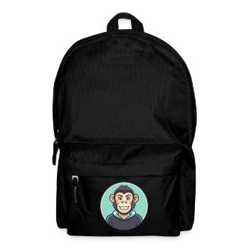 Monkey Kawaii Cartoon Character Animal Pet Face - Backpack - black - Front