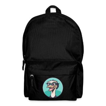 Ostrich Kawaii Cartoon Character Animal Pet Face - Backpack - black - Front