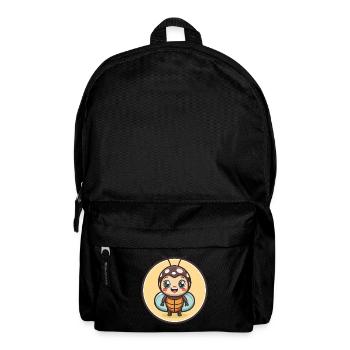 Marienkäfer Kawaii Cartoon Figur Tier Haustier Gesicht - Rucksack - Schwarz - Vorne