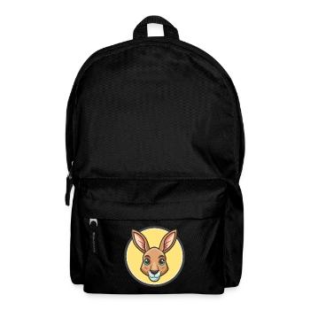 Kangaroo Kawaii Cartoon Character Animal Pet Face - Backpack - black - Front